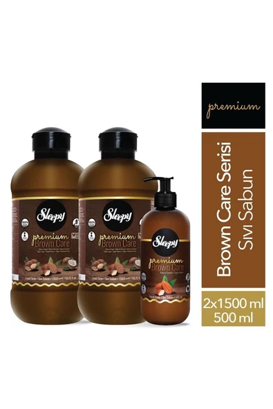 Sleepy Premium Brown Care Serisi Sıvı Sabun 500 Ml + 2x1500 Ml ürün görseli
