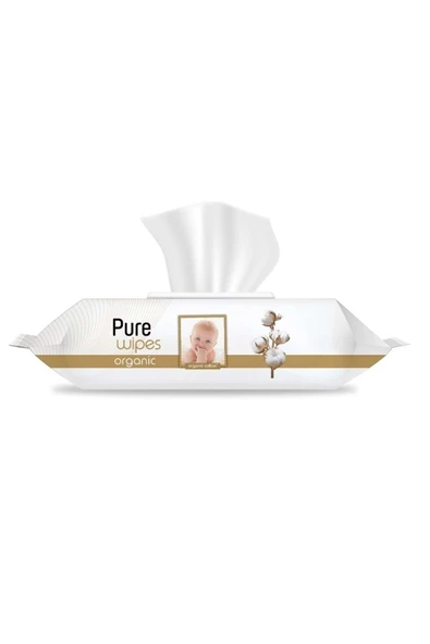 Pure Baby Islak Havlu Mendil 90 Yaprak Yenidoğan Organic Pamuklu (5 Li Set) 450 Yaprak Plstk Kapak - Resim 2