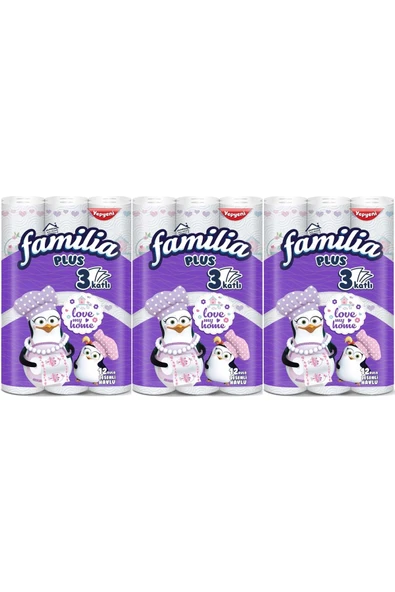 Familia Kağıt Havlu Plus Desenli 36 Lı Pk (3 KATLI) (3PK*12) Love My Home ürün görseli