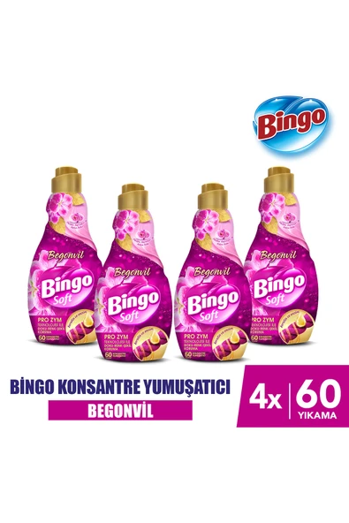 Bingo Soft Konsantre Çamaşır Yumuşatıcısı Begonvil 1440 ml X 4 Adet ürün görseli