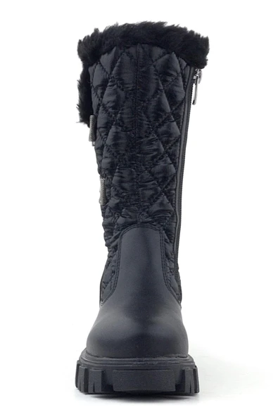 Rakerplus Siyah Uzun Fermuarlı Kurdeleli Kız Çocuk Yağmur Çizmesi - Resim 4