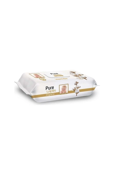 Pure Baby Islak Havlu Mendil 90 Yaprak Yenidoğan Organic Pamuklu (5 Li Set) 450 Yaprak Plstk Kapak - Resim 4