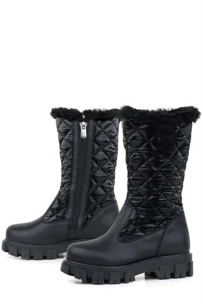 Rakerplus Siyah Uzun Fermuarlı Kız Çocuk Yağmur Çizmesi - Resim 7