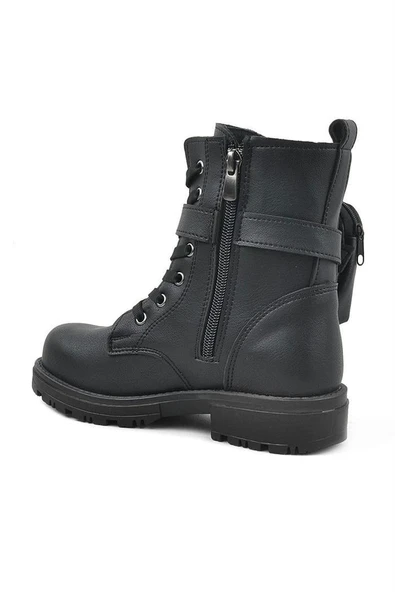 Rakerplus Siyah Fermuarlı Bağcıklı Cüzdanlı Kız Çocuk Bot - Resim 12