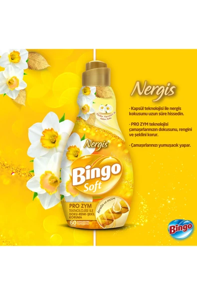Bingo Soft Konsantre Çamaşır Yumuşatıcısı Nergis 1440 ml X 6 Adet - Resim 5
