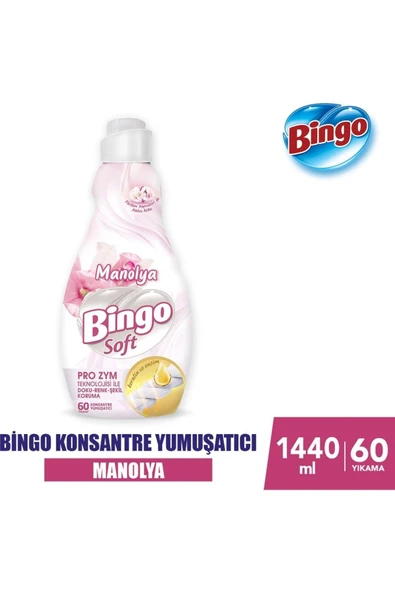 Bingo Soft Konsantre Çamaşır Yumuşatıcısı Manolya 1440 ml X 6 Adet ürün görseli 1