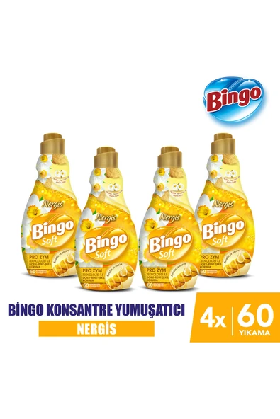 Bingo Soft Konsantre Çamaşır Yumuşatıcısı Nergis 1440 ml X 4 Adet ürün görseli