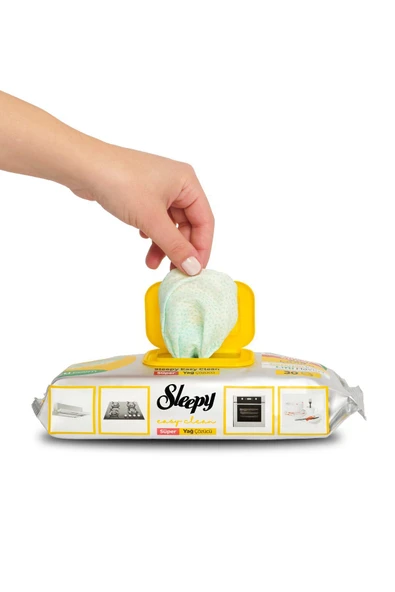 Sleepy Easy Clean Süper Yağ Çözücü Yüzey Temizlik Havlusu&Mendili 30 Yaprak - Resim 2