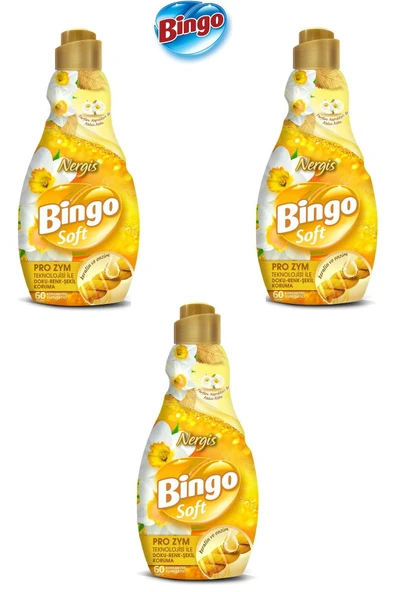 Bingo Konsantre Çamaşır Yumuşatıcısı Nergis 1440 ml x 3 Adet ürün görseli
