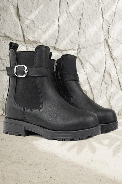 Rakerplus Siyah Mat Lastikli Kız Çocuk Bot ürün görseli