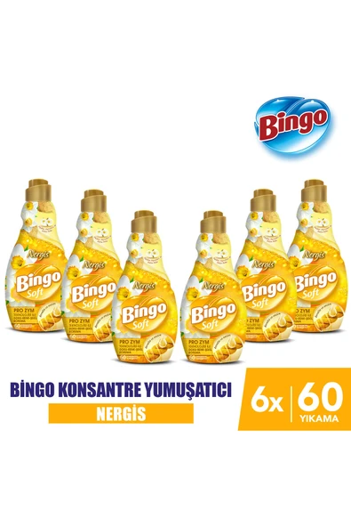 Bingo Soft Konsantre Çamaşır Yumuşatıcısı Nergis 1440 ml X 6 Adet ürün görseli