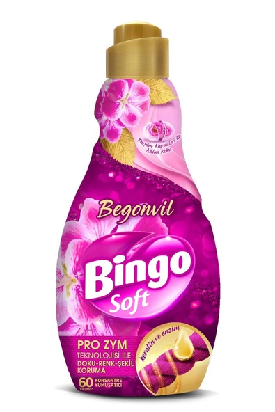 Bingo Soft Çamaşır Yumuşatıcı Konsantre 1440ML Begonvil (4 Lü Set) - Resim 2