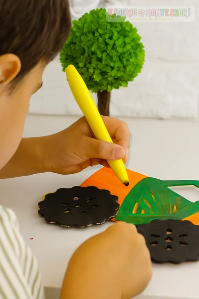 KİDEWO Pastacı Ahşap Boyama Etkinlik Seti + Eğitici Çocuk Aktivite Keçeli Kalem Kreş Okul Öncesi - 5