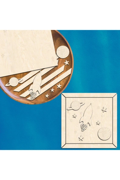 KİDEWO Dünya Uzay Ahşap Boyama Etkinlik Seti Eğitici Çocuk Aktivite Keçeli Kalem Kreş Okul Öncesi - 4