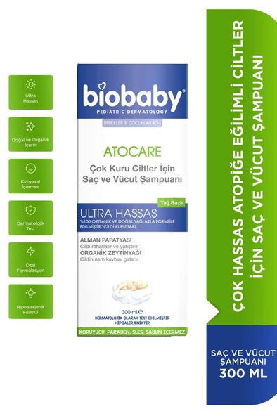 Biobaby Kuru ve Atopik Ciltler İçin Şampuan 300 ml