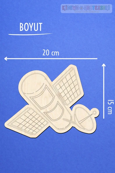 KİDEWO Uzay Roket Ahşap Boyama Etkinlik Seti Eğitici Çocuk Aktivite Parmak Boya Kreş Okul Öncesi - 5