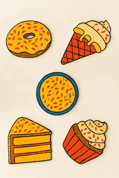 KİDEWO Pastacı Ahşap Boyama Etkinlik Seti + Eğitici Çocuk Aktivite + Fırça + Akrilik Boya Kreş Okul Öncesi