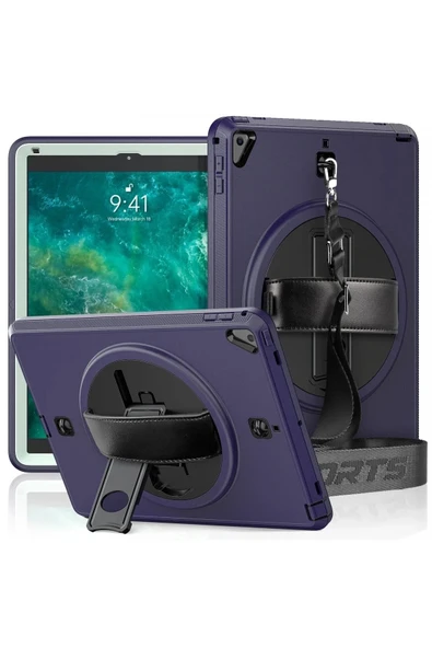 Litae Trend BFS  iPad 5 Air 9.7 Kılıf Strap-C Otterbox Tablet Kapak - Lacivert ürün görseli 1