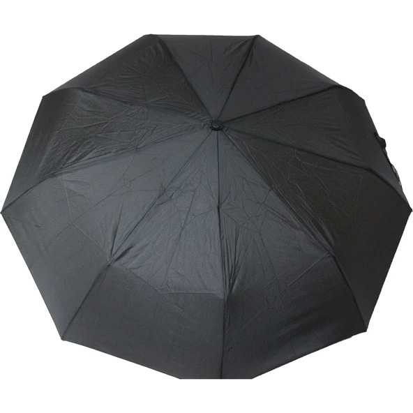 Deri Sap Lux Tam Otomatik 8 Telli Erkek Şemsiye Kısa Baston Şemsiye - Resim 4