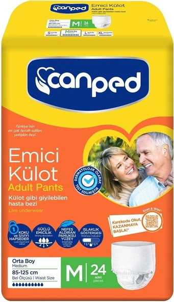 Canped Emici Külot Orta M-Medium  24 Adet Hasta Bezi 85-125 CM ürün görseli