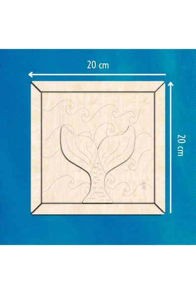 KİDEWO Deniz Kızı Ahşap Boyama Etkinlik Seti Eğitici Çocuk Aktivite Kreş Okul Öncesi Boya Fırça Dahil Değil - 4