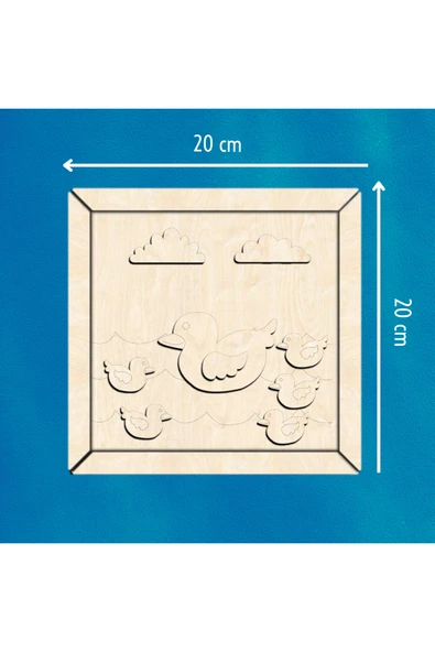 KİDEWO Ördek Ailesi Ahşap Boyama Etkinlik Seti Eğitici Çocuk Aktivite Fırça + Akrilik Boya Kreş Okul Öncesi - 6