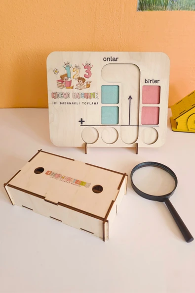 KİDEWO İlkokul Matematik + Eğitici Toplama İşlemi Ahşap Oyuncak Etkinlik Seti + Kolay Öğrenme Rakam Bultak