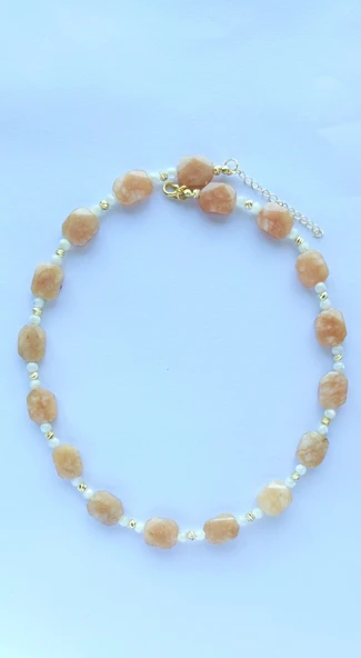 Güneş ve Ay Taşı Doğaltaş Kolye - Resim 2