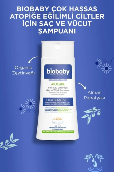 Biobaby Kuru ve Atopik Ciltler İçin Şampuan 300 ml - 3