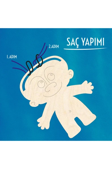 KİDEWO Figür Ahşap Boyama Etkinlik Seti + Eğitici Çocuk Aktivite Parmak Boya Kreş Okul Öncesi - 5