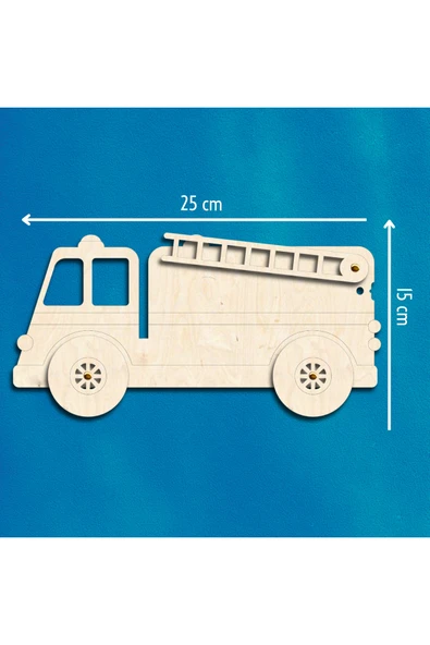 KİDEWO İtfaiye Ahşap Boyama Etkinlik Seti + Eğitici Çocuk Aktivite Parmak Boya Kreş Okul Öncesi - 5
