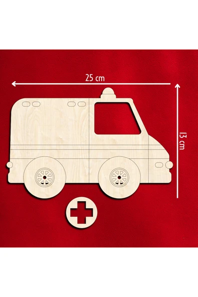 KİDEWO Ambulans Ahşap Boyama Etkinlik Seti + Eğitici Çocuk Aktivite Parmak Boya Kreş Okul Öncesi - 4