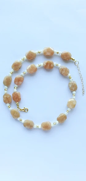 Güneş ve Ay Taşı Doğaltaş Kolye ürün görseli