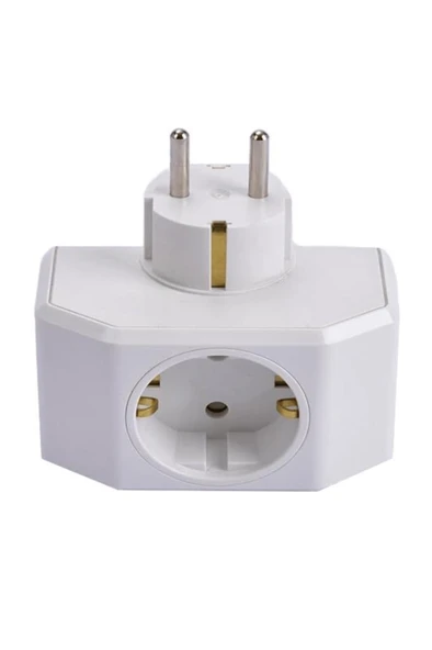 Viko Yonca Plus Üçlü Beyaz Fiş Priz - Resim 3