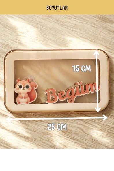 KİDEWO Kişiye Özel Ahşap Kumbara | Hedefli | İsimli & Figürlü | Çocuk Tasarruf Kumbarası - 6