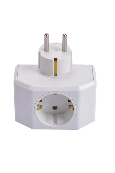 Viko Yonca Plus Üçlü Beyaz Fiş Priz - Resim 2