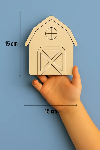 KİDEWO Çitflik Hayvan Ahşap Boyama ve Etkinlik Seti Eğitici Çocuk Aktivite, Fırça Akrilik Boya, Okul Öncesi - 4