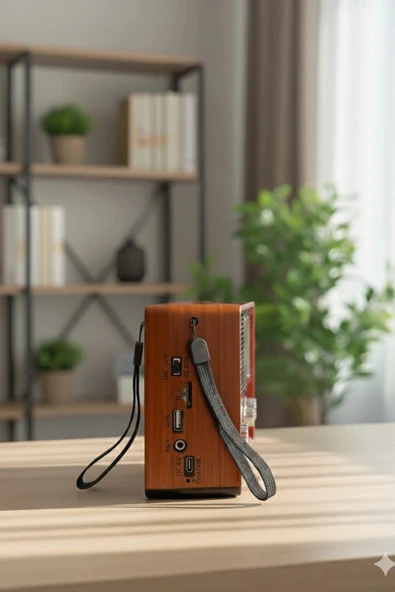 Blackbird Kahverengi Ktf-1647 Nostaljik Ahşap Görünümlü FM Radyo | USB/TF Kart MP3 El Feneri - 5