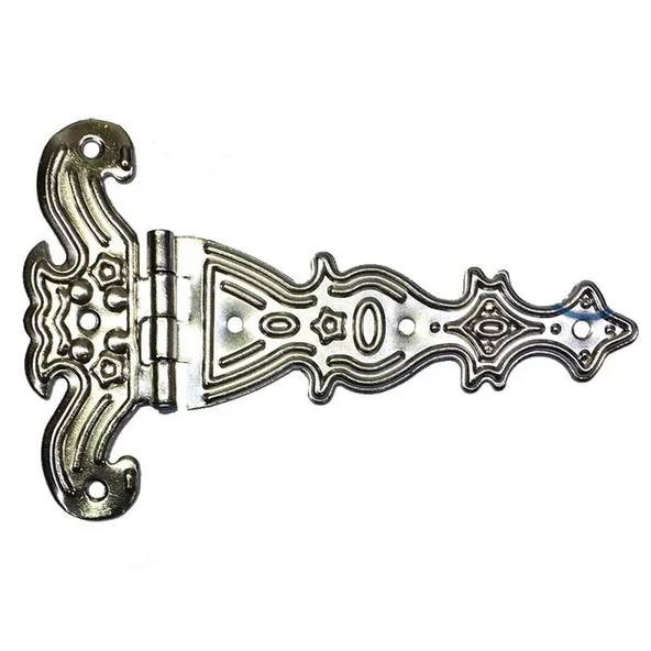 Dekoratif, Sac Tek Kuyruklu Menteşe - 69x102 Mm, Büyük, Nikel, 100 Adet - Resim 2