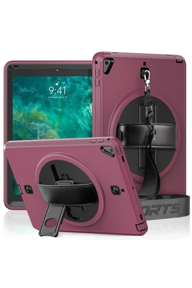 Litae Trend BFS  iPad 5 Air 9.7 Kılıf Strap-C Otterbox Tablet Kapak - Mürdüm ürün görseli 1