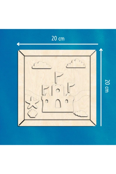 KİDEWO Ahşap Kumdan Kale Sahne Boyama Seti – Çerçeveli Kendin Yap Akrilik Boya Çocuk Kiti - 5