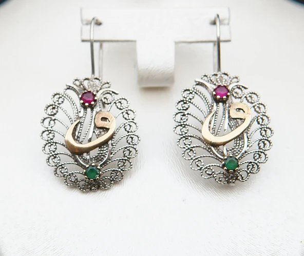 925 Ayar Gümüş Telkari Kadın Küpe skü00016 - Resim 3