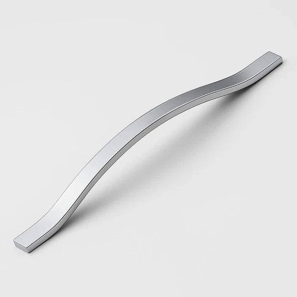 Sümbül Düz Krom Gümüş Kulp 288 mm Metal Mobilya Çekmece Dolap Kapak Kulpu Modern Mutfak Kulpları ürün görseli