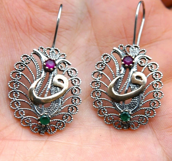 925 Ayar Gümüş Telkari Kadın Küpe skü00016 - Resim 6