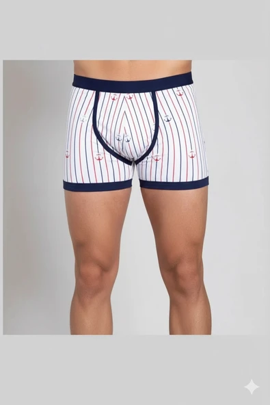 Berrak Çapa Ve Çizgi Baskı Erkek Boxer 1107 ürün görseli