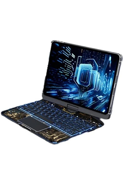 Litae Trend BFS JP11 iPad Pro 11 (2022) Kılıf Vales Dönen Ledli Klavyeli Tablet Kılıfı - Siyah - Resim 5