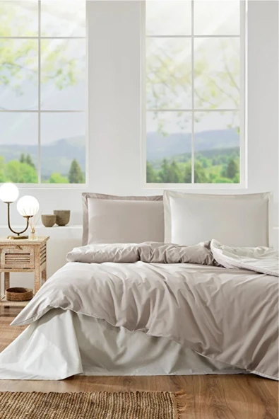 Nevresim Takımı Ranforce Çift Kişilik Kumbeji-Vanilya Colourist ürün görseli