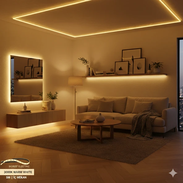 HOROZ ELECTRIC 5 Metre İç Mekan Şerit LED 3000K GÜN IŞIĞI ürün görseli 1