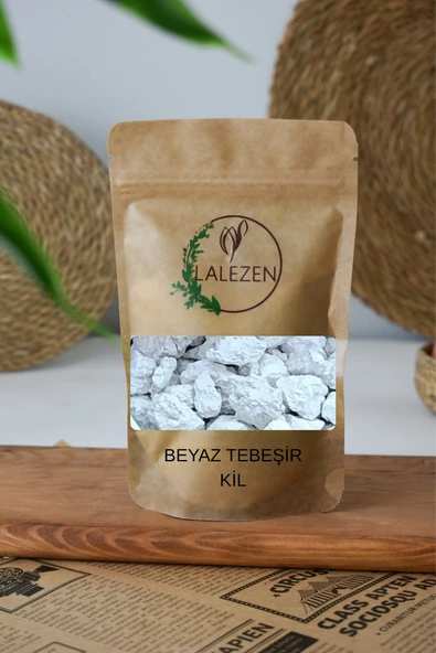 LALEZEN Yenilebilir Doğal Tebeşir Kili - Kartopu Beyaz Kil 1000 gr / 1 kg