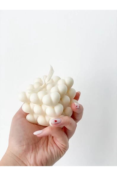 LALEZEN HOME Kalpli Bubble Kokulu Beyaz Mum - 2